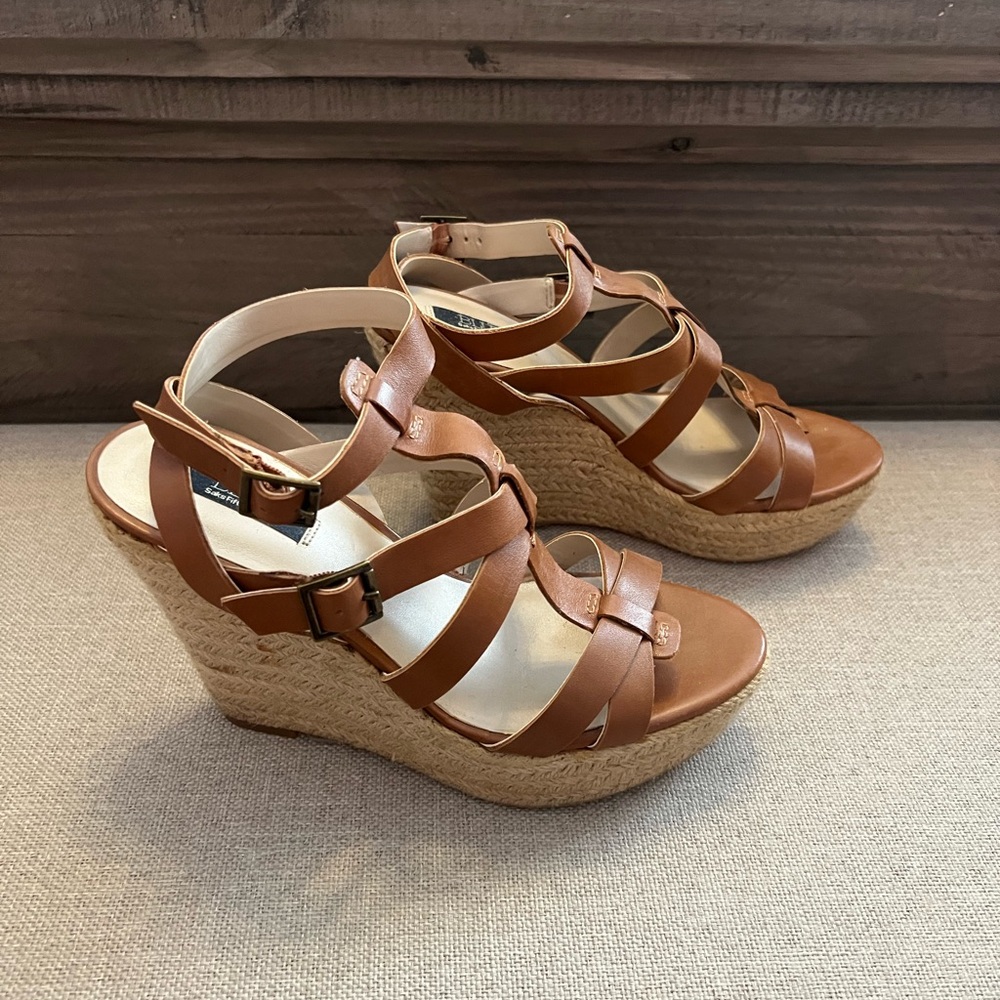 BLUE by Saks Fifth Ave Leather Wedge